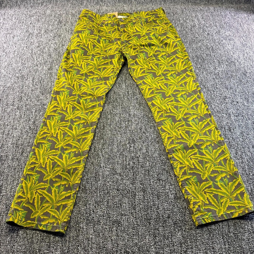 Levi's 511 Slim Jeans 34x30 Brown Green Floral Stretch Straight Leg Medium Wash